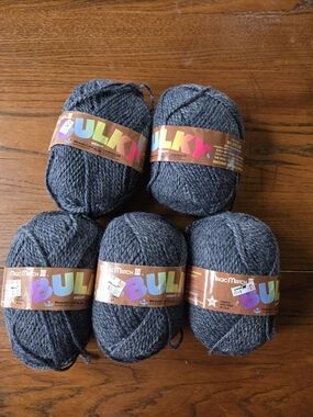 Magic Match III Bulky Dark Gray Wool Blend Yarn – 5 Skeins